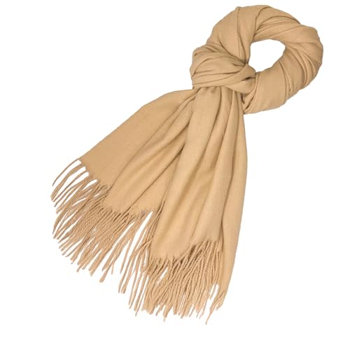 CBC Crown Women's Pashmina Shawl and Wrap, 78 x 26 inches, Soft Cashmere-like Feel Scarf, Black, Navy - Main Image