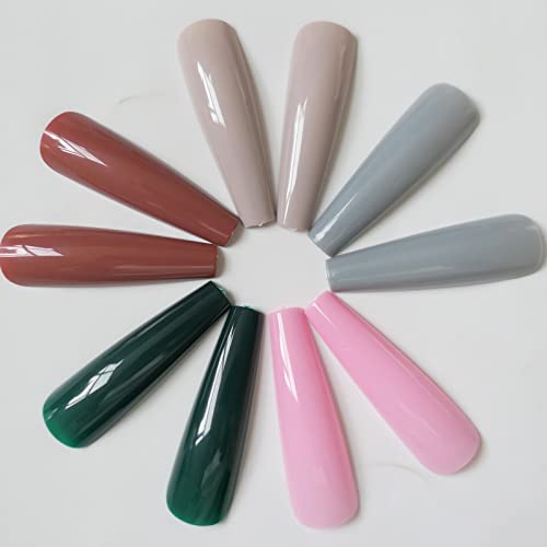 120Pc Xl Coffin Press On Nails Extra Long Colored Ballerina False Nail Tips Full Cover Artificial Fingernails Manicure Design Desigh Women Girls Christmas Gift (Christmas Color) #TOP3