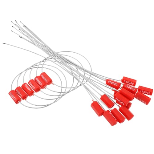 Scellés de sécurité pour câbles en fil d'acier galvanisé rouge lot de 100 numérotés réglables