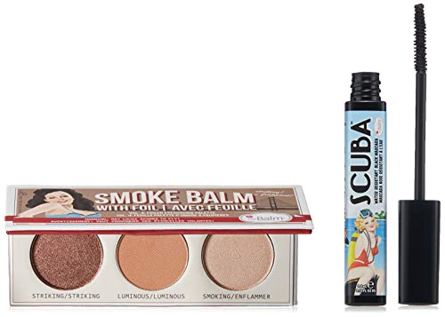 theBalm Scuba Black Mascara & Smoke Balm Eyeshadow Palette, Suits Sensitive Face & Eyes, Long-Lasting, Travel-Size, Multicolor, 1.76 ounces
