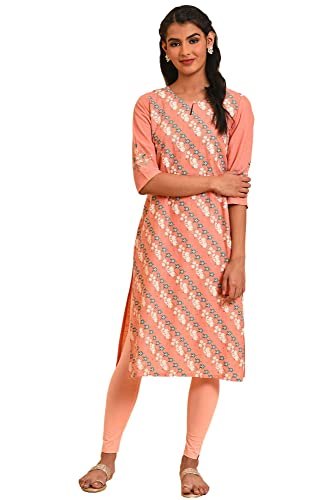 Kurta en coton marron et pêche avec pantalon motif cachemire taille L