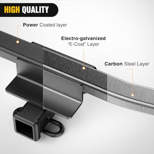 Image of Nilight Class 3 Trailer Hitch 2 Inch Receiver Tow Hitch Compatible with 2019 2020 2021 2022 2023 2024 2025 Toyota RAV4 All 2019-2025 Toyota RAV4 Prime All Black Powder Coated