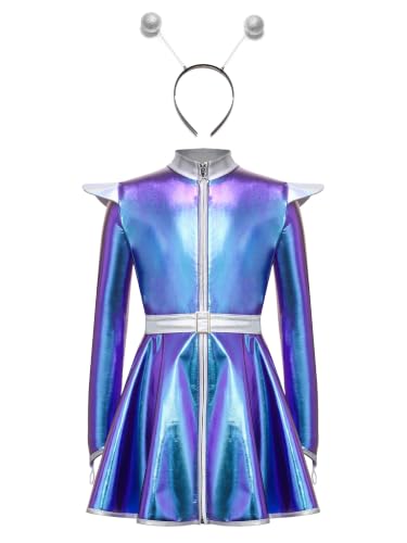 Traje robot del espacio exterior infantil disfraz alienígena Halloween azul para niños