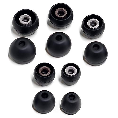 Final Audio Black Silicone Eartips Compatible with 1More, AKG, Audio-Technica, Beats by Dre, Campfire Audio, Empire Ears, Sony (5-Pairs, Multi)