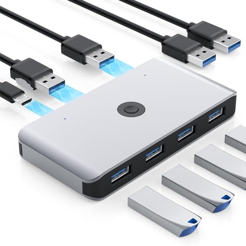 Commutateur KVM USB 3.0 hub partage clavier souris pour ordinateur et PC