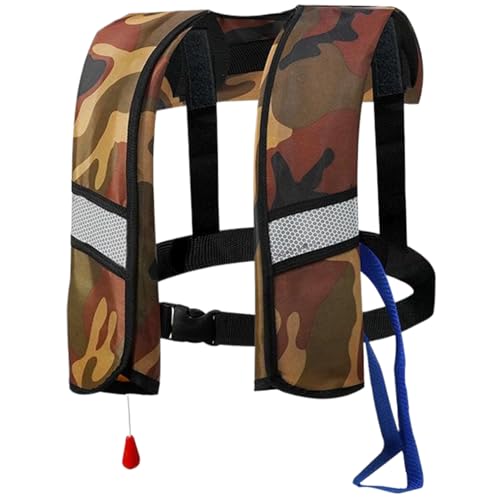 Chalecos Salvavidas, Chaleco Salvavidas automático Inflable de Nailon con Hebilla Ajustable con Tiras Reflectantes y Silbato, Chaleco portátil para Deportes acuáticos para Adultos, niños