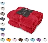 DecoKing Kuscheldecke 70x150 cm rot Decke Microfaser Tagesdecke Fleece weich sanft kuschelig red Mic
