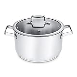 edelstahl topfreiniger dm [Gesundes Material] SKYLIGHT Topf ist aus hochwertigem deutschem Edelstahl gefertigt, ohne Chemie, ohne Metallgeschmack, um ein gesundes Kochen zu gewährleisten. Spülmaschinenfest, backofenfest bis 250℃ (180℃ mit Deckel).