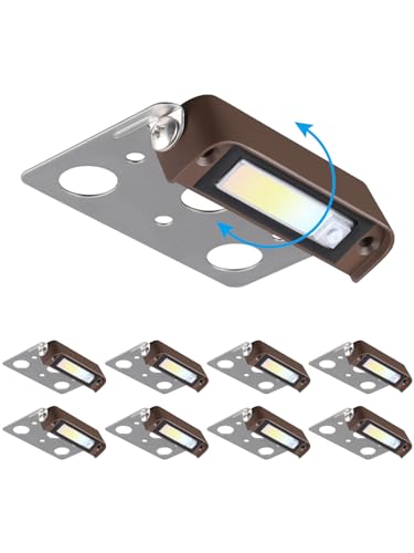 LEONLITE 8-Pack Premium Series 5CCT 4 Inch LED Retaining Wall Lights Swivel, 2200K/2700K/3000K/4000K/5000K Selectable, Hardscape Lighting Low Voltage, 12V Paver Light, 2W Outdoor Step Light, ETL