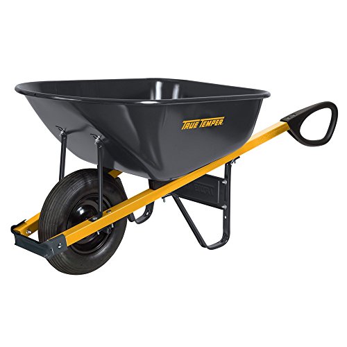 True Temper R6TC14 Total Control Steel Wheelbarrow, 6-Cubic Foot Capacity