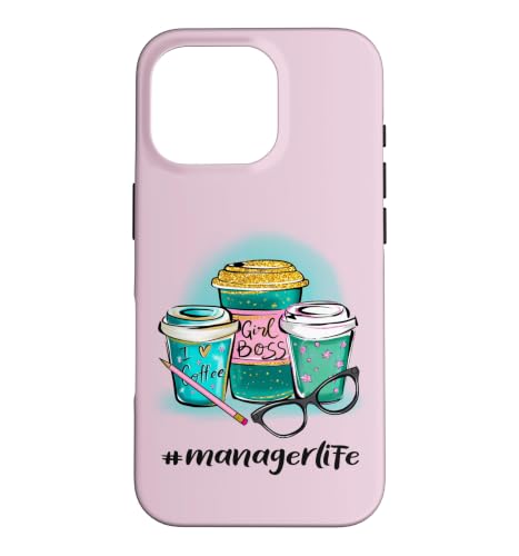 �n�b�V���^�O �}�l�[�W���[ Life Girl Boss I Love Coffee #managerlife �X�}�z�P�[�X iPhone 16 Pro �p