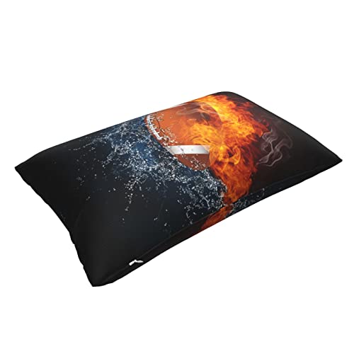 30 X 20 Inch Football Pillowcase For Boys Room, Sports-Themed Decorative Throw Pillow Cases Cushion Covers With Cool Fire And Water Pattern For Men Teens Kids Adults Couch Sofa Bedroom Car Chair #TOP7