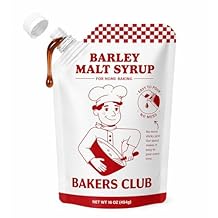 Bakers Club Barley Malt Syrup 16oz Authentic Malty Flavor for Bagels, Pretzels, Bread & Baked Goods Enhances Crust, Color & Sweetness Non-GMO, Traditional Malted Barley Syrup Made in USA
