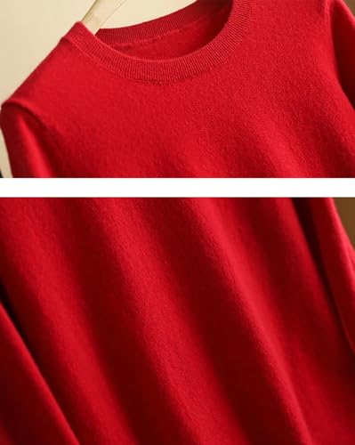 Image of 100% Pure Cashmere Crewneck Sweater for Women Long Sleeve Warm Soft Lightweight Knit Pullover