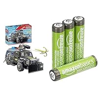 PLAYMOBIL SWAT-Geländefahrzeug, Licht & Sound, 5+ Jahre, & AAA Akkus Amazon Basics 4 Stück, 850mAh