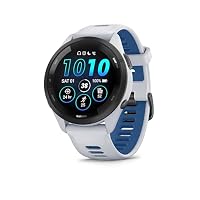 Garmin Forerunner 265 Black Bezel with Whitestone/Tidal Blue Band