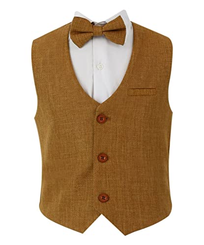 Gilet bébé garçon mariage ensemble formel 2 pièces à motifs