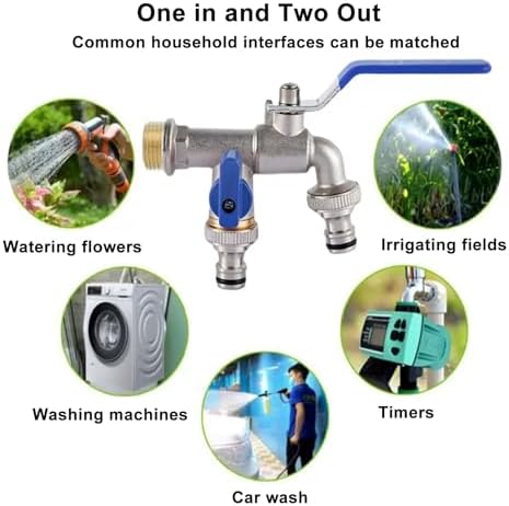 Stainless Steel Garden Water Column - 150cm Freestanding Outdoor Faucet Post, Freeze-Proof Dual Hose Bib for Backyard, Patio, Landscape Irrigation & Gardening