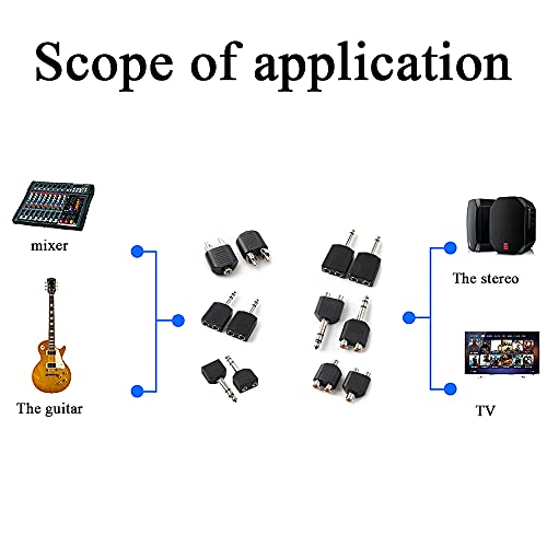 Adaptador de audio HAHIYO macho 6.35mm a dos hembras 6.35mm miniatura 5