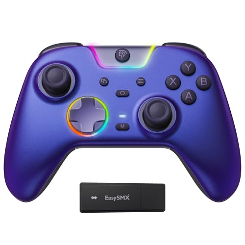 Image of EasySMX X05Pro Wireless Controller for PC - Ergonomic Skin-Like Grip, Quiet-Touch Low-Noise Buttons, Dual-Mode Impulse Triggers, Hall Joysticks, 2 Programmable Buttons, RGB, 1000mAh Battery - PC /Switch /Android /iOS