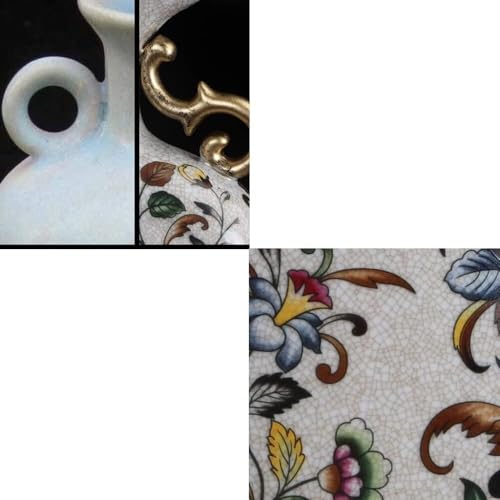 Vase en céramique chinois à double oreille stable pour bouquet lourd