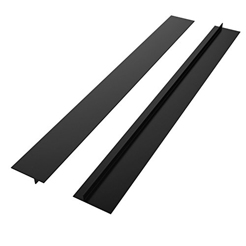 YaSaShe Kitchen Silicone Stove Counter Gap Cover, Easy Clean Heat Resistant Gap Filler, Seals Spills Between Washing Machines, Oven, Washer, Dryer Pack of 2 (Black)