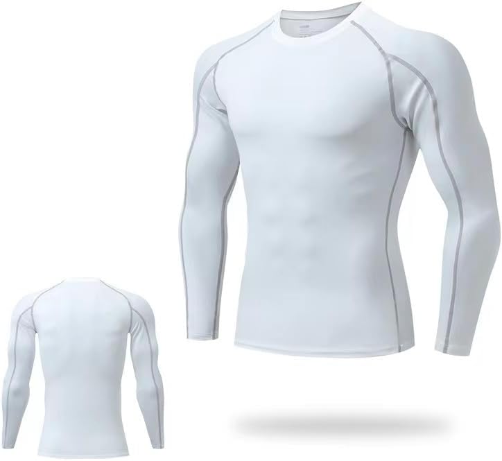 Men's Long Sleeve Athletic Shirt,Light Breathable Quick Dry Compression Workout Top for Training Running Gym Fitness