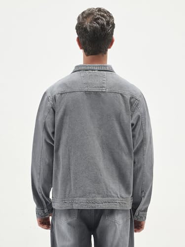 Image of Urbano Fashion Men's Relaxed Fit Full Sleeve Utility Denim Jacket
