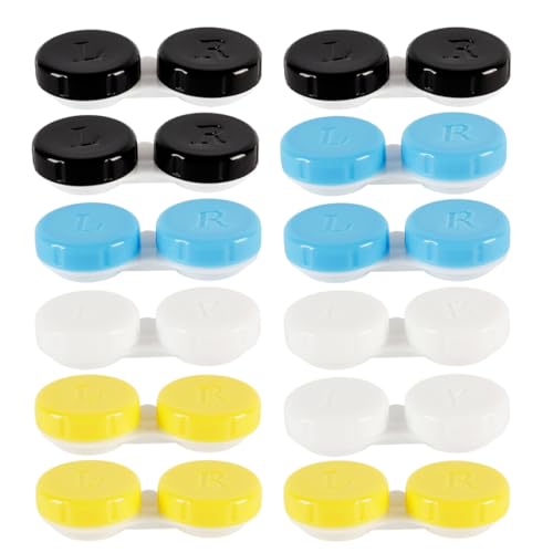 HABNI 12 Piezas Estuche Lentillas, Contenedor Para Lentes De Contacto, Juego De Fundas Para Lentes A Prueba De Fugas, Caja Para Lentillas Para Viajes Al Aire Libre En El Hogar