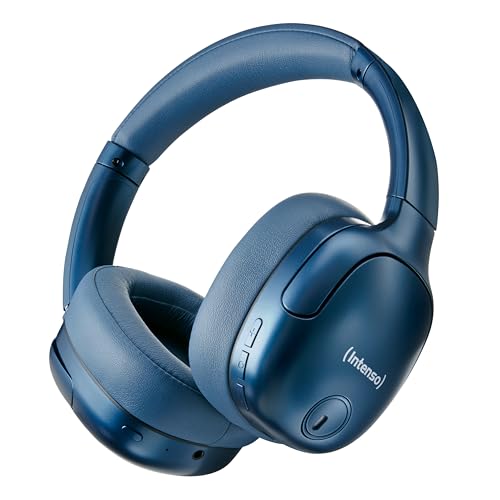 Intenso O400HA Over-Ear Kopfhörer - Hybrid Active Noise Cancelling, bis zu 75 Stunden Laufzeit und Bluetooth 5.3, mit Musikmodus, Transparency Modus und schneller Ladezeit, blau