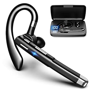 XVV Bluetooth Earpiece for Cell Phones Bluetooth V5.1 Headset with Charging Case Hands-Free Single Ear Headset with CVC8…