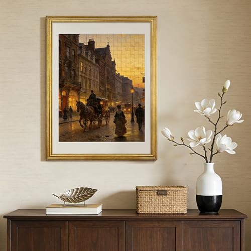 Image of upsimples Vintage 18x24 Frame, Antique Gold Frames Display 16x20 with Mat or 18x24 Poster Without for Vertical or Horizontal Wall Decor, 1pack | Fit 16x20 and 18 x 24 Poster, Wall or Tabletop Display, Antique-style Decoration, Rustic Farmhouse Decor, For Weddings