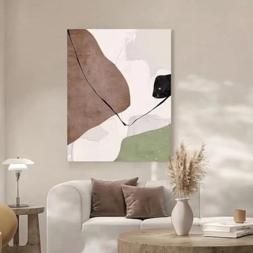 Pintura en blanco y negro DFZEWKI laminas de arte mural tonos tierra para un salon calido