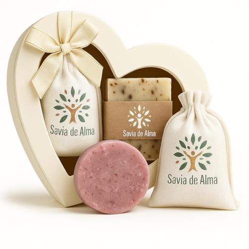 Champú Sólido Natural en Barra | Shampoo Vegano Artesanal | Anticaspa, Anticaída, Hidratante, Reparador, Voluminizador | Cabello Seco, Graso, Fino, Rizado o Normal – 65 g (Pack Regalo Avena)
