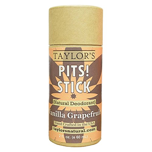 TAYLOR'S PITS {SOLID STICK} Women's Natural Deodorant - 2 OZ • Biodegradable Eco Tube • Aluminum Free, Paraben Free, Plastic Free | Herbal Effective Vegan Paleo Raw Made in USA! (Vanilla Grapefruit)