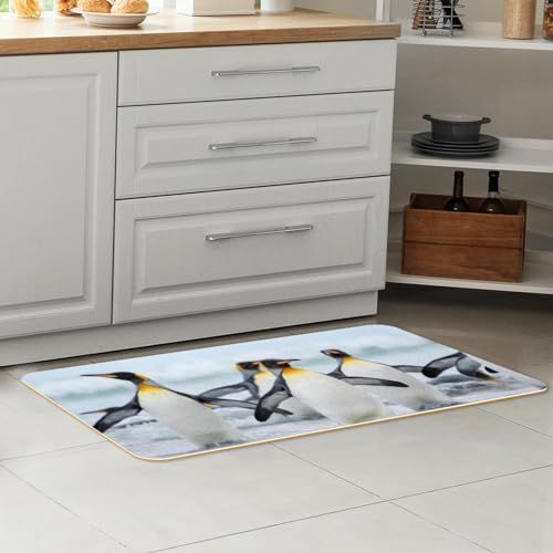 Tapete de cocina de alta absorción, juego de 2 piezas lavables con diseño de pingüino 7