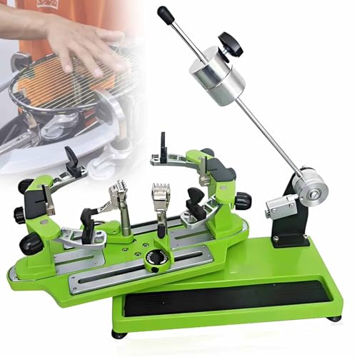 GLBMXDD Máquina de encordar Raquetas de Tenis y bádminton, máquina de encordado de tensión precisa, Mecanismo de Montaje de 6 Puntos, con Freno Independiente para Tenis. Green