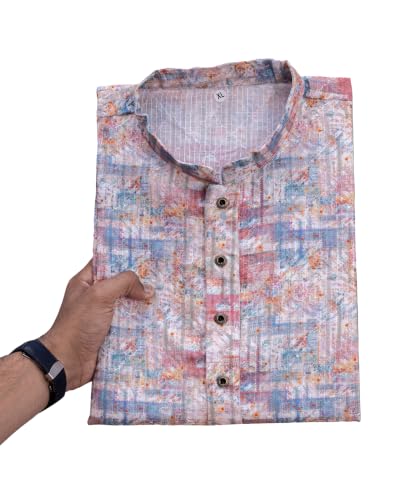 Image of FOXDX Men's Traditional Cotton Floral Printed Only Kurta