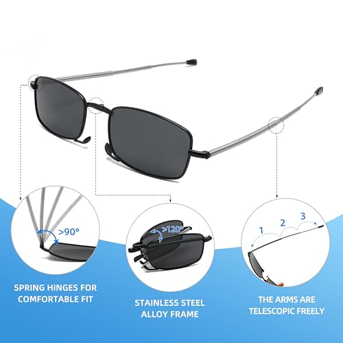 Sunglasses for Men Women Polarized Folding Sunglasses with Case Spring Hinge UV Blocking Foldable Sunglasses3