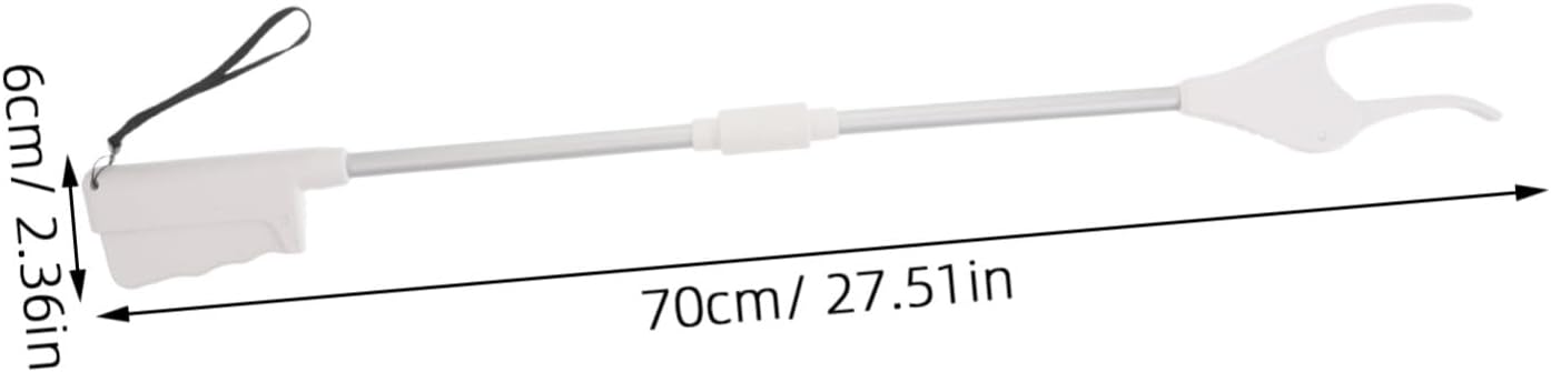 Long Handle Grabber Tool for Elderly with No Bend Design and Versatile Use, 28 Inch Plastic and Stainless Steel Reacher Grabber for Elder Care and Kitchens