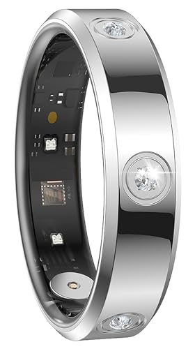 findtime Smart Ring Ultra Narrow Fitness Rings Heart Rate Monitor Sleep Tracker Blood Oxygen Health Tracker Step Counter Calories Pedometer Waterproof Remote Camera Smart Rings for Women Ladies Men