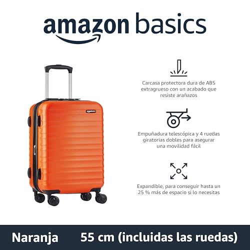 Miniatura 2 de Amazon Basics - Maleta De Viaje Rígida Giratori- 55 Cm, Tamaño De Cabina, Naranja Fuerte