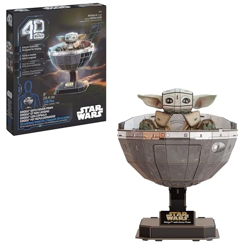 4D Build Star Wars Grogu in Carrier 3D Model Kit Star Wars Collectibles & Desk Dcor Adult Puzzles Building Toys 3D Puzzles for Adults & Teens 138 Pieces for Ages 12 & Up
