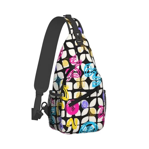 Mochila Cruzada Cuadros Estilo Retro De Los 80 Y 90 Bolsa Cruzada Bandoleras Multiusos Crossbody Hombres Y Mujeres Sling Pecho Bolsas Bandolera Para Viaje Correr