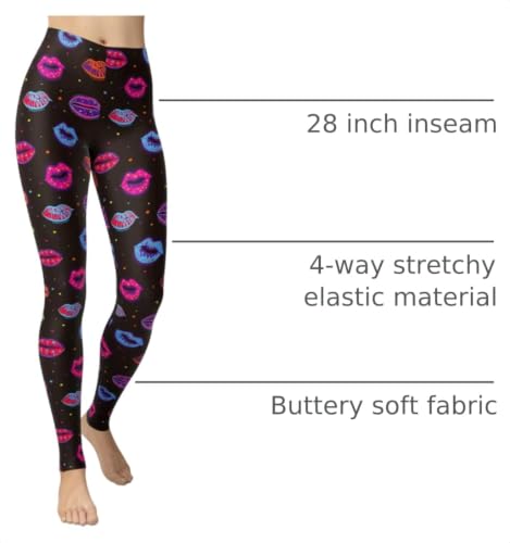 Image of sissycos Women's 80s Leggings Neon Artistic Splash Printed Pants