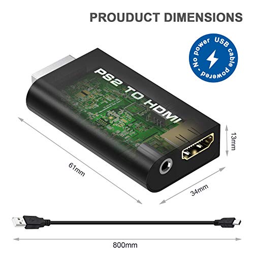 image for PS2 to HDMI Converter Adapter, Rybozen PS2 to HDMI Video Converter wit