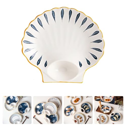 Plato de cerámica japonesa con forma de concha 8.5 pulg miniatura 7