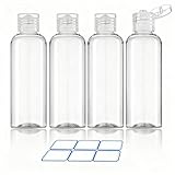 DTDNZKN 4 Pack 3.4 Oz (100ml) TSA Approved Travel Bottles for Toiletries, Leak Proof Plastic Travel Essentials Accessories