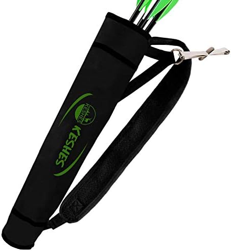 KESHES Archery Back Arrow Quiver Holder - Adjustable Quivers for Arrows, for Bow Hunting and Target Practicing; Youth and Adults (Black)