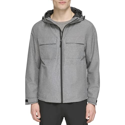 Veste DKNY Performance Tech Hooded, manteau de pluie coupe-vent ajusté style moderne